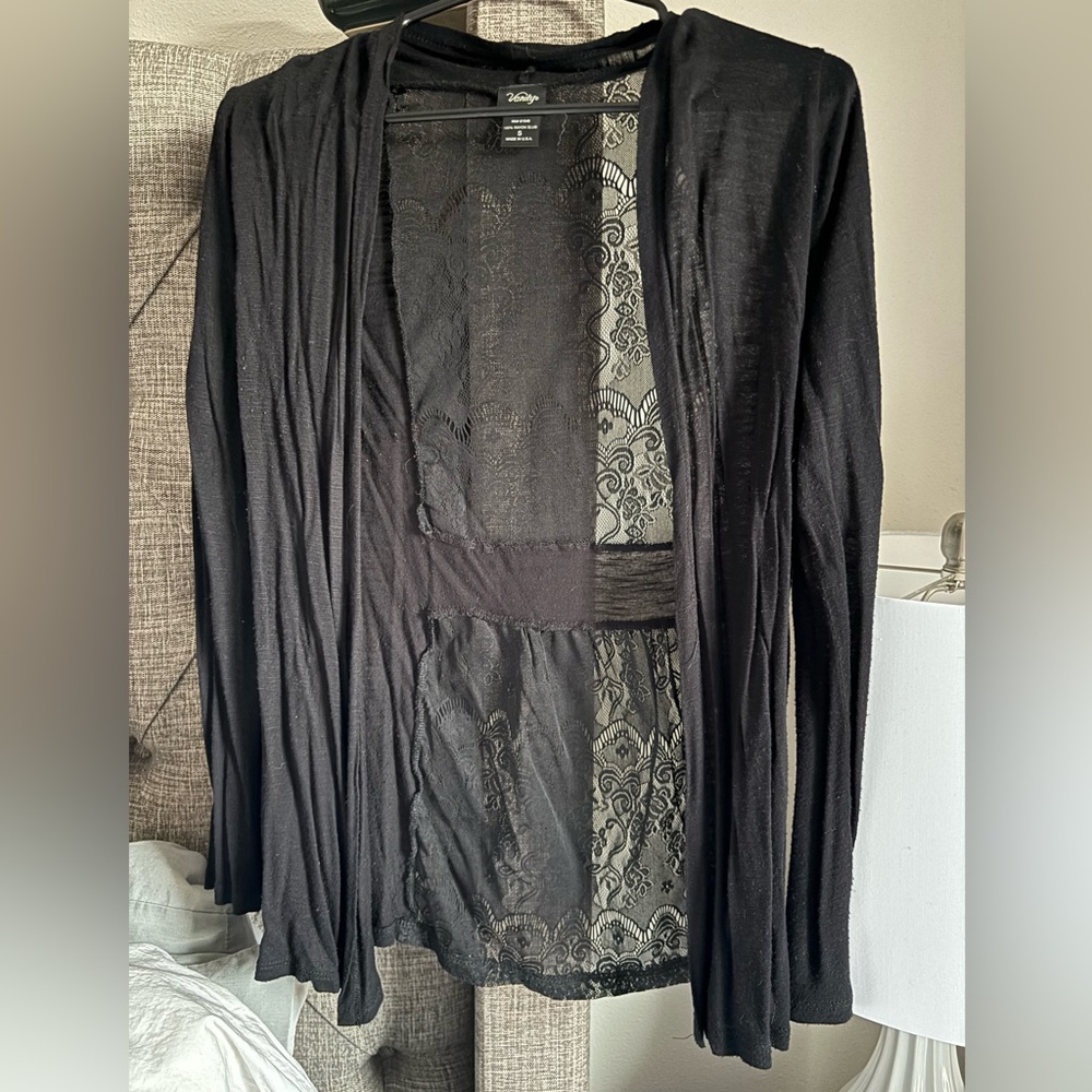 Black cardigan with lace
